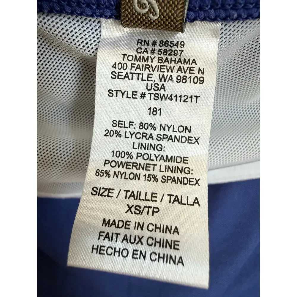 Tommy Bahama Blue Ruched Tankini Swim Top‎ Size XS